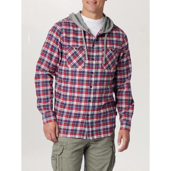 NEW Unionbay Men’s XL Red Berry Switchback‎ Flannel Hoodie NWOT - Picture 1 of 5